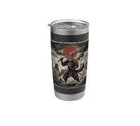 Anime Ukiyo-e Japanese Vintage Warrior Samurai Kitsune Fox Stainless Steel Insulated Tumbler