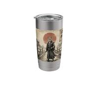 Anime Ukiyo-e Japanese Vintage Warrior Samurai Kitsune Fox Stainless Steel Insulated Tumbler