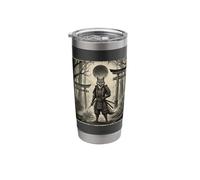 Anime Ukiyo-e Japanese Vintage Warrior Samurai Kitsune Fox Stainless Steel Insulated Tumbler