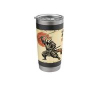 Anime Ukiyo-e Japanese Vintage Warrior Samurai Red Panda Stainless Steel Insulated Tumbler