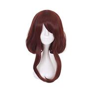 Anime Uraraka Ochako Short Brown Bobo Heat Resistant Cosplay Costume Wig + Wig Cap