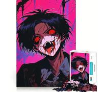 Anime Vampire Portrait with Red Eyes for Adults 1000 Piece Jigsaw Puzzle Indoor Fun Smooth Thick Family Activity Birthday Art Gift (50x75cm)