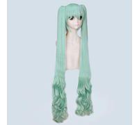 Anime Vocaloid Hatsune Miku Synthetic Wig Ponytails Black Rock Shooter Senbon Zakura Cosplay Wig Long Hair Silver Wigs + wig cap One Size PL-449