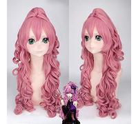 Anime Vocaloid RUKA Cosplay Costume Wig Pink Long Curly Synthetic Hair Halloween Party Woman Wigs With Claw Ponytail PL-019