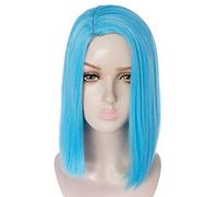 Anime Voyd Incredibles 2 Blue Short Straight Synthetic Cosplay Wig Side Part Halloween Costume Party Wigs for Women KUYB7117