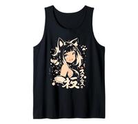 Anime Waifu Cute Anime manga Cat Girl Sweet Retro Japan Tank Top