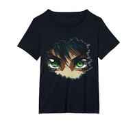 Anime Wall Japan Art Graphic Anime T-Shirt, Women's Plus, Black, 6X