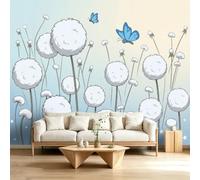 Anime Wallpaper Home Decor 500W x 280H cm, Animal Butterfly Botanical Dandelion Non-Woven Photo Mural for TV Backdrop, Living Room Bedroom Children's Room - Modern Wall Art Paper Poster