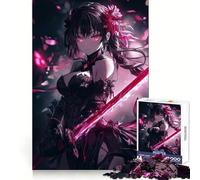 Anime Warrior Girl 1000 Piece Teenager Puzzles Unwind Game Creative Fun Playful Challenge Xmas Present (50x75cm)