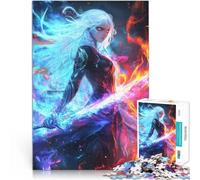 Anime Warrior with Blazing SwordAdults Puzzles 1000 Piece Jigsaws Quiz game for is ideal as a gift for the whole family 38x26cm