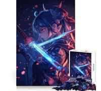 Anime Warrior with Swords Jigsaw Puzzles for Adults 1000 Pieces Restful Game Accurate Cut Family Bond Fine Art (38x52cm)
