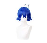 Anime Welcome To Demon School Suzuki Iruma Costume Cosplay Wigs Dark Blue Back Warp Party Carnival Synthetic Wig QX-2