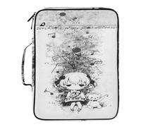 Anime White Black Cute Girl Folder Organizer with Pockets 7 Pockets A4 Letter Size with Zipper Closure for Business Expanding File Folder with Labels