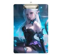 Anime White Hair Fox Sign in clipboard Acrylic Cute for Teacher Nursing Size 9 x 12 Silver