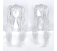 Anime Wig Azur Lane Cosplay Vampire Wig,2 Ponytails Silver White Long Curly Wig,Costume Halloween Wig,For Halloween,Costume Party,Anime Show,Cosplay Event,Concerts Cosplay Anime Wig Coser