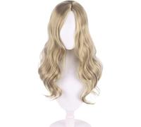 Anime Wig Bela Dimitrescu Cosplay Wig for Resident Evil Brown Yellow Long Curly Hair Halloween Costume Party Role Play +Wig Cap