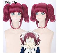 Anime Wig Black Butler Mey Rin Cosplay Wig Synthetic Hair for Female's Party Costume Wigs with Double Ponytails