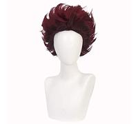 Anime Wig Demon Slayer Kimetsu no Yaiba Cosplay Kamado Tanjirou Wig,Black Brown Wig,Costume Halloween Wig,for Halloween,Costume Party,Anime Show,Cosplay Event,C(Size:Long) Cosplay Anime Wig Coser ( Si