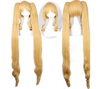 Anime Wig for Rozen Maiden Shinku Cosplay Wig,Double Ponytail Golden Long Curly Wig,Costume Halloween Wig,For Halloween,Costume Party,Anime Show,Cosplay Event,Concerts Cosplay Anime Wig Coser