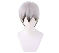 Anime Wig Kita Shinsuke Gray Black Short Halloween Costume Cosplay Wig,For Christmas Carnival Party