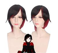 Anime Wigs Rwby Red Trailer Ruby Rose Hoodie Short Black Red Ombre Cosplay Costume Wig Heat Resistant Wigs
