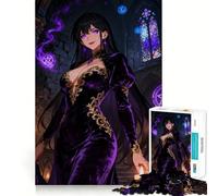 Anime Witch in Purple Velvet Dress 1000 Piece Jigsaws for Adults Puzzle Unwind Game Sharp Edge Playful Challenge Home Accent (38x26cm)