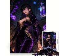 Anime Witch in Purple Velvet Dress 1000 Piece Jigsaws for Adults Puzzle Unwind Game Sharp Edge Playful Challenge Home Accent (38x26cm)