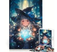 Anime Witch in The Woods 1000-piece Puzzle for Adults Logic Fun Pastime Game Home Enjoyable Birthday Present (50x75cm)