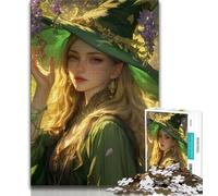 Anime Witch Puzzles 1000 Pieces for Adults,Help The Brain Exercise Addictive Toys to Cultivate Patience Unique Challenge Game 50x75cm