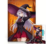 Anime Witch with Silver Hair for Adults 1000 Piece Puzzle Cognitive Train Clean Connection Pattern Build Room Art (38x52cm)