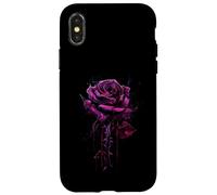 Anime Withered Rose Blood Dripping Gothic Art Purple Case for iPhone X/XS