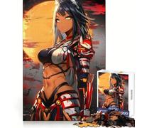 Anime Wolf Girl Warrior 1000 Adult Pieces Jigsaw Puzzle Brain Exercise Tight Joint Real Challenge Art Decor (50x75cm)