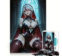 Anime Woman in Gothic Setting 1000 Piece Jigsaw Puzzles for Teenagers Jigsaw Logic Fun Firm Cut Home Enjoyable Furniture Decor (38x26cm)