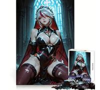 Anime Woman in Gothic Setting 1000 Piece Jigsaw Puzzles for Teenagers Jigsaw Logic Fun Firm Cut Home Enjoyable Furniture Decor (38x26cm)