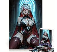 Anime Woman in Gothic Setting Jigsaws 1000 Pieces for Teenagers Decompress Smooth Cut Fun Challenge Perfect Art (50x75cm)