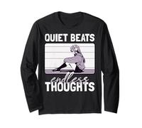 Anime woman. Quiet beats, endless thoughts. Long Sleeve T-Shirt