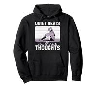 Anime woman. Quiet beats, endless thoughts. Pullover Hoodie