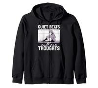 Anime woman. Quiet beats, endless thoughts. Zip Hoodie