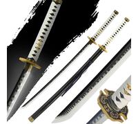Anime Wood Bamboo Swords With LED Light-Up Blade Anime Replica Halloween Cosplay 104cm Blunt Prop (Vergil White)