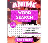 Anime Word Search: Activity Book, Characters Puzzle, Large Print, For Adults