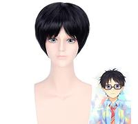 Anime Your Lie in April Arima Kousei Men Short Black Wig Cosplay Costume Heat Resistant Synthetic Hair Wigs PL-473