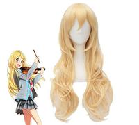 Anime Your Lie in April Miyazono Kaori Wig Cosplay Costume Women Golden Long Synthetic Hair Halloween Party Role Play Wigs