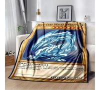 Anime Yu Gi Oh Card Throw Blanket Blue Eyes White Dragon Anime Cartoon Soft Plush Blanket Bedroom Bedspread Home Decor 100X130CM 25