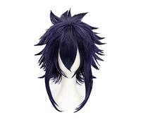 AnimeHiro Akademia Amajiki Tamaki Dark Blue Short Cosplay Wig Synthetic Hair Perucas + Wig Cap
