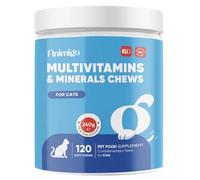 animigo Multivitamins and Minerals for Cats - 120 Soft Chews - With 18 Vitamins & Minerals - Easy to Chew & Gentle Formulation - Suitable For All Breeds - Lactose-Free & Soy-Free