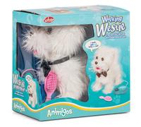 Animigos Walking Westie Dog Toy with Lead | Interactive Barking Plush Pu