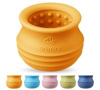 Animire Treat Dispensing Dog Toy, Long-Lasting Interactive Puzzle Toys for Dogs, Stuffable Dog Enrichment Frozen Lick Treat Toy for Boredom, BPA Free Silicone Fetch Catch Chew Toy (Orange,M)