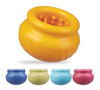 Animire Wobbly Dog Enrichment Lick Toy, Stuffable Frozen Lick Bowl to Keep Dogs Busy, Long-Lasting Interactive Treat Dispensing Dog Toy, Silicone Fetch Catch Chew Toy(Orange,L)