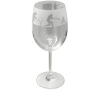 Animo Cricket Sandblasted Crystal Wine Glass - Hand-Decorated in the UK, 350 ml