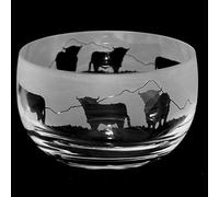ANIMO GLASS Highland Cattle Small Crystal Bowl